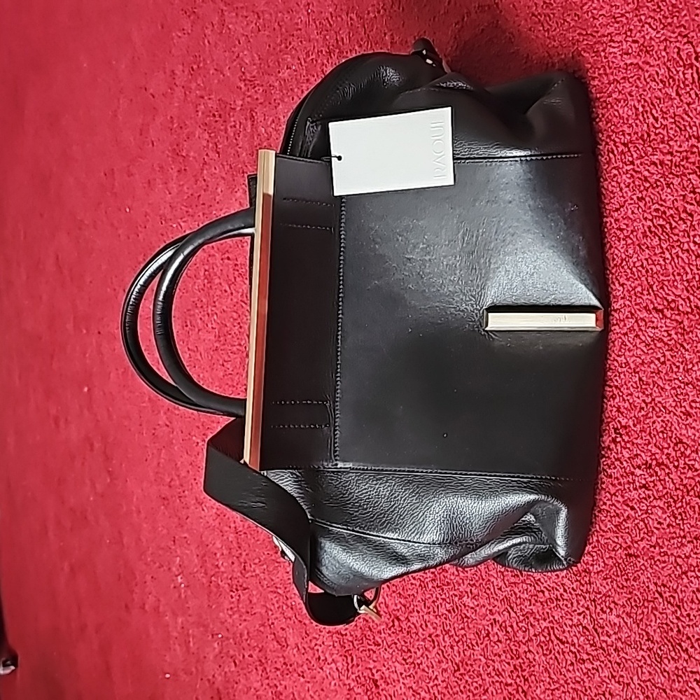 NWT Raoul black leather satchel tote.